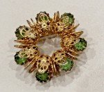 VICTORIAN VINTAGE RHINESTONES PENDANT BAR SPOON ELEPHANT WREATH BROOCH LOT 12