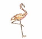 Flamingo Pink Vintage Gold Pin Brooch D-3595