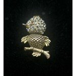 Vintage Signed Capri Rhinestone Bird