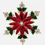 Sparkling Christmas Snowflake Brooch Delicate Rhinestone Badge Pin Fashion Women