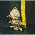 Vintage Signed Capri Rhinestone Bird