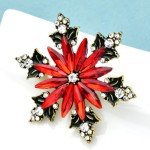 Sparkling Christmas Snowflake Brooch Delicate Rhinestone Badge Pin Fashion Women