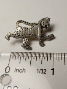 vintage pin jungle cat leopard tiger Military brooch?