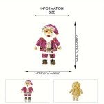 Fashion Shiny Rose Red Rhinestones Santa Claus Brooch Christmas Gifts Women Men