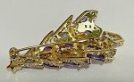Rhinestone Brooch Pin Christmas Tree Glass Crystal Clear Star Vintage Purple Ice