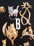 Vintage Cat Brooch Pin ~ Sold Individually ~ 43 to Choose From ~ Whimsical