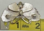 Butterfly Crystal Rhinestone Brooch Pin Vintage Glass Insect Bug Aqua Royal Blue