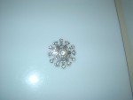 Big vintage rhinestone pin brooch 2.25" diameter 