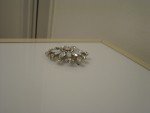 Big vintage rhinestone pin brooch 2.25" diameter 