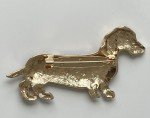 Dachshund  dog vintage style brooch enamel on metal