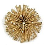 Vtg Gold Tone MCM Starburst Pin Brooch Exploding Fireworks