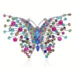 Colorful Shiny Rhinestone Butterfly Brooch Pin Accents Clothing Women Gift New