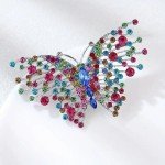 Colorful Shiny Rhinestone Butterfly Brooch Pin Accents Clothing Women Gift New