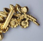 Vtg DeLizza & Elster Iridescent Juliana Pink White Leaf Feather Brooch Lapel Pin