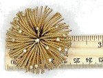 Vtg Gold Tone MCM Starburst Pin Brooch Exploding Fireworks