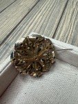 Vintage Gold Tone Rhinestone Costume Jewelry Brooch Pin 1.75"