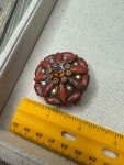 Vintage Gold Tone Rhinestone Costume Jewelry Brooch Pin 1.75"