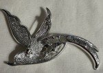 Vintage Sarah Coventry "Bird of Paradise"  (1965) Brooch Pin Rhinestone