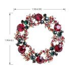 Gyn&Joy Vintage Green Red Austrian Crystal Round Christmas Wreath Pin Brooch BZ291