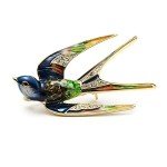 Comelyjewel Premium Lovely Crystal Swallow Animal Brooch Bird Lapel Pin Badge Women Jewelry