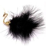 Vintage Feather Swan Brooch Pin for Women Girls Fashion Shell Pearls Black Animal Bird Brooches Lapel Pins Cute Dress Accessories Birthday Halloween Christmas Jewelry Gift