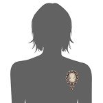 lureme Vintage Elegant Victorian Lady Beauty Cameo with Crystal Brooch Pin (br000017-1)
