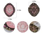 Alilang Vintage Inspired Antique Reproduct Rose Pink Crystal Flower Cameo Pin Brooch, Rose Pink