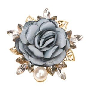 COLORFUL BLING Elegant Rose Flower Pearl Brooch Pin for Women Girls Vintage Floral Hairpin Headpieces Brooch Clothing Bag Scarf Decoration Shawl Pins Jewerly-E