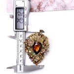 LAXPICOL Women's Vintage Brown Austrian Crystal Elegant Flower Teardrop Brooch Gold Tone