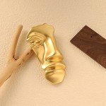 Golden Figure Face Mask Brooch - Vintage Minimalist Metal Brooches Women Men, Gold,Golden