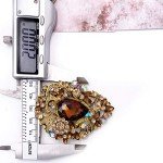 LAXPICOL Women's Vintage Brown Austrian Crystal Elegant Flower Teardrop Brooch Gold Tone