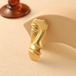 Golden Figure Face Mask Brooch - Vintage Minimalist Metal Brooches Women Men, Gold,Golden