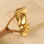 Golden Figure Face Mask Brooch - Vintage Minimalist Metal Brooches Women Men, Gold,Golden