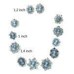 Ezing Vintage Princess Frame Crystal Cameo Brooches Pins Set for Women (C)