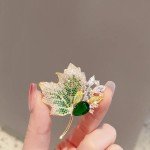 Vintage Crystal Maple Leaves Brooches for Women Luxury Rhinestone Tulip Flower Wedding Banquet Party Dress Brooch Pins Jewelry