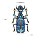 Rhinestone Vintage Large Beetle Brooches for Women Unisex Enamel Insect Pins Banquet Party Backpack Gifts Jewelry Accessories