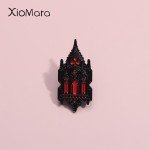 Weird Church Enamel Pins Custom Red Candlelight Castle Brooches Lapel Badges Punk Gothic Building Jewelry Gift For Best Friend