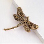 Crystal Vintage Dragonfly Brooches for Women Large Insect Brooch Pin Fashion Dress Coat Accessories Cute Jewelry