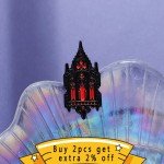 Weird Church Enamel Pins Custom Red Candlelight Castle Brooches Lapel Badges Punk Gothic Building Jewelry Gift For Best Friend