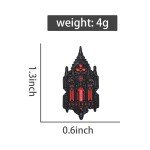Weird Church Enamel Pins Custom Red Candlelight Castle Brooches Lapel Badges Punk Gothic Building Jewelry Gift For Best Friend