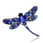 Crystal Vintage Dragonfly Brooches for Women Large Insect Brooch Pin Fashion Dress Coat Accessories Cute Jewelry
