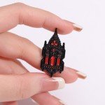 Weird Church Enamel Pins Custom Red Candlelight Castle Brooches Lapel Badges Punk Gothic Building Jewelry Gift For Best Friend