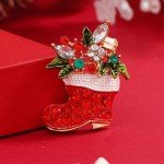 Xmas Enamel Brooch, Christmas Boots, Wreath, Metal Pin, Fashion Jewelry Gift For Women And Men, Christmas Decoration Gifts.