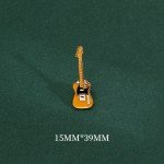 Vintage Metal Enamel Guitar Brooch for Men Women Musical Instrument Electric Guitar Badges Pins Fashion Personality Jewelry Gift