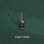 Vintage Metal Enamel Guitar Brooch for Men Women Musical Instrument Electric Guitar Badges Pins Fashion Personality Jewelry Gift