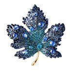 Vintage Large Rhinestone Red Maple Leaf Brooches For Women Men Suit Elegant Crystal Plant Leaves Brooch Pin Luxury Jewelry Gifts