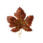 Vintage Large Rhinestone Red Maple Leaf Brooches For Women Men Suit Elegant Crystal Plant Leaves Brooch Pin Luxury Jewelry Gifts