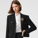 Vintage Rhinestone Brooch for Women Girls Baroque Rectangle Crystal Shell Pearl Brooches Elegant Wedding Christmas Ornament Gift