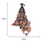 Wuli&baby Vintage Christmas Tree Brooch Couple Cats For Lover Women and Girl Jewelry Gift Brooch Pins 2021 Fashion Accesory