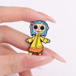 Ragdoll with button eyes Enamel Pins Custom Brooches Lapel Badges Cartoon Gothic Character Jewelry Gift for Kids Friends